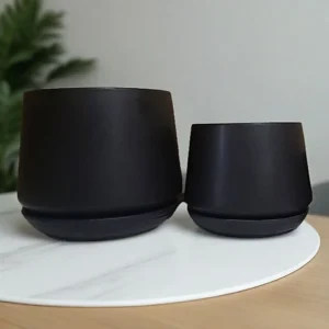Matte Black Ceramic Plant Pot